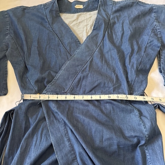 Warm Brand XS Blue Chambray Wrap Dress - Picture 7 of 10